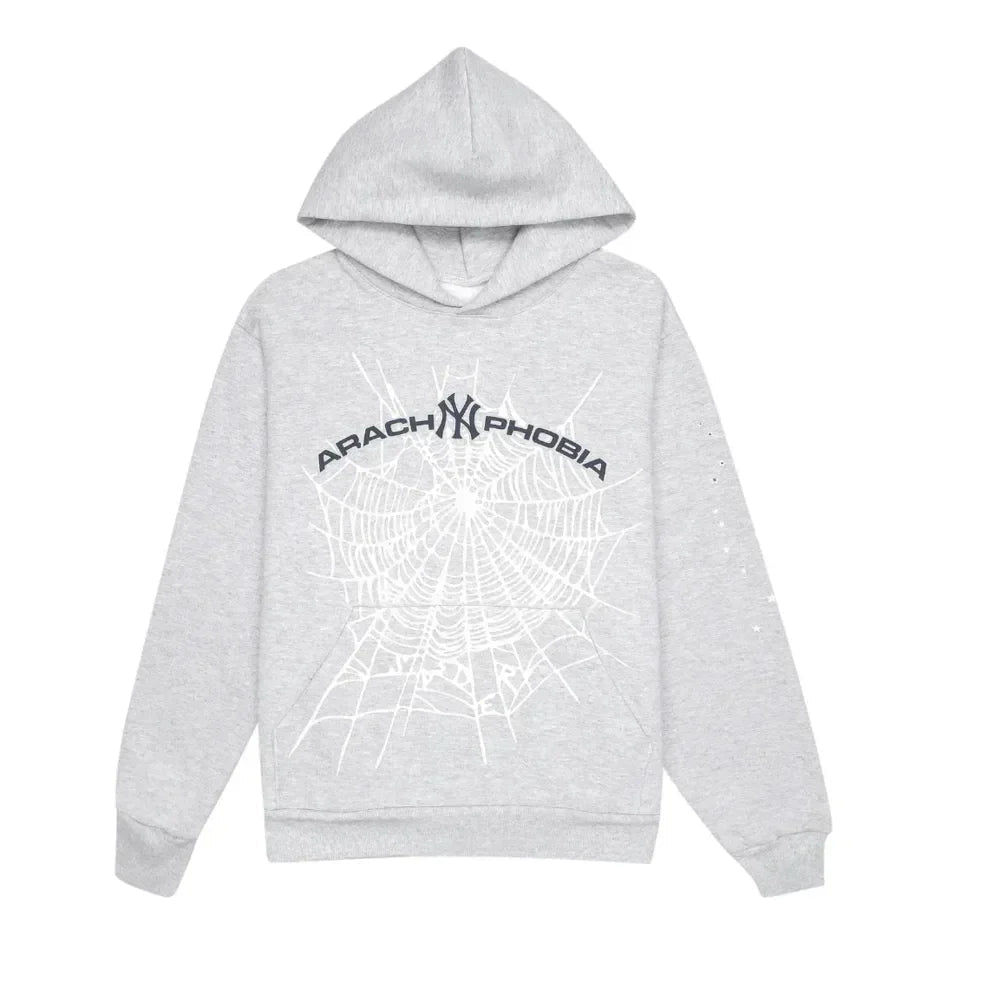 Sp5der Arach NY Phobia Hoodie Ash Grey