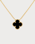 VAN CLEEF & ARPELS Vintage Alhambra Onyx Pendant 18k(Yellow Gold)